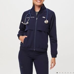 Figs Navy Sydney Scrub Jacket